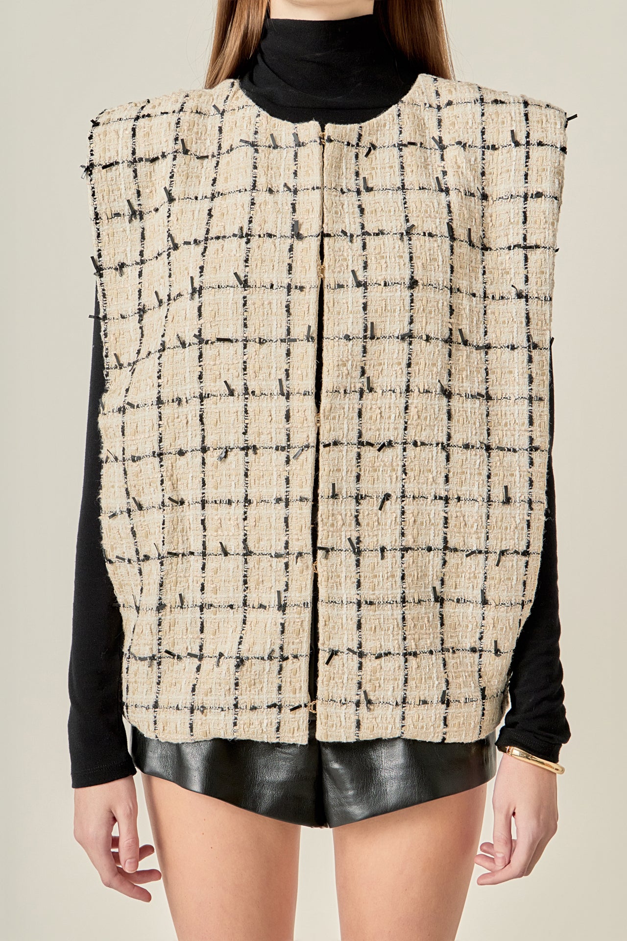 Premium Tweed Vest with Shoulder Pads – English Factory