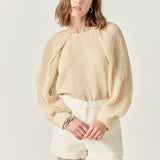 Swiss Dot Long Sleeve Blouse