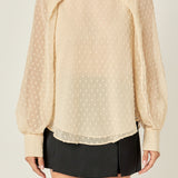 Swiss Dot Long Sleeve Blouse