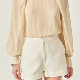 Swiss Dot Long Sleeve Blouse
