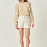 Swiss Dot Long Sleeve Blouse