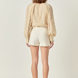 Swiss Dot Long Sleeve Blouse