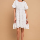 Premium Knit and Embroidery Combo Dress