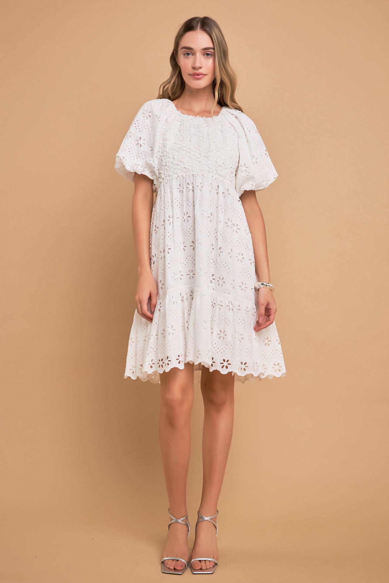 English Factory - Premium Knit and Embroidery Combo Dress White / XS English Factory - Premium Knit and Embroidery Combo Dress White / XS