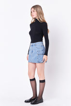 Load image into Gallery viewer, Denim Cargo Low Rise Mini Skirt
