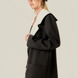 Premium Coat with Contrast Sailor Collar