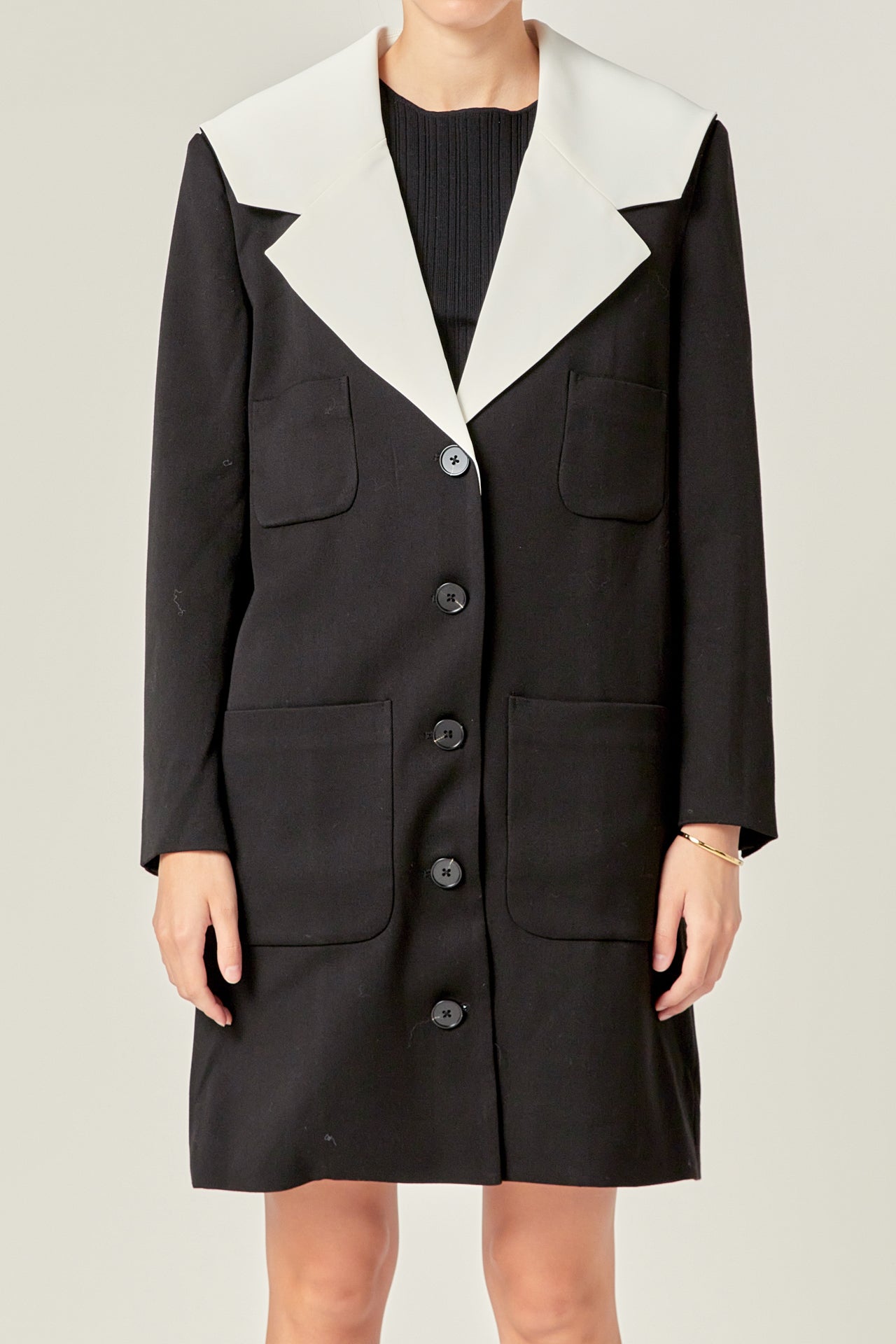 Premium Coat with Contrast Sailor Collar – English Factory