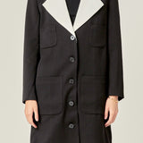 Premium Coat with Contrast Sailor Collar