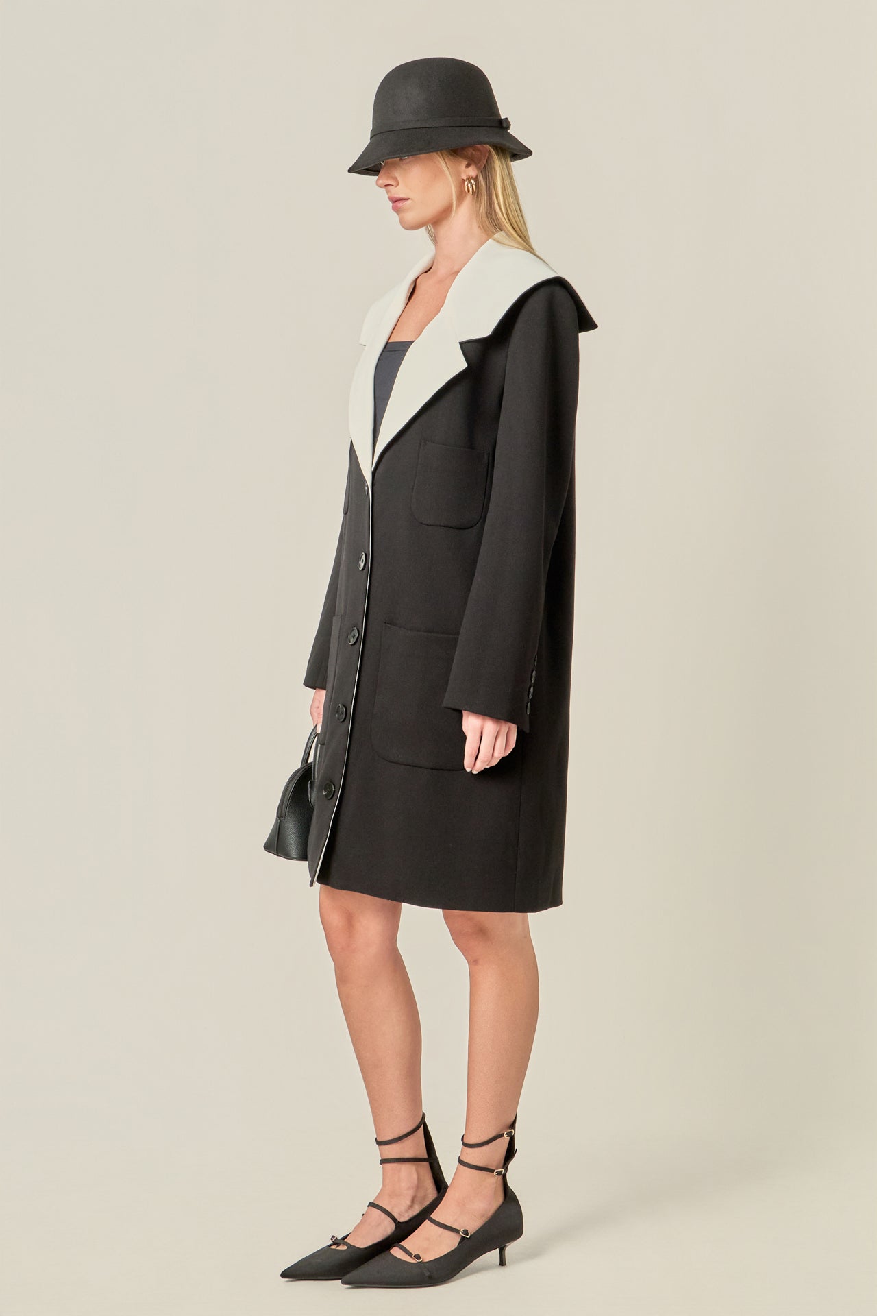 Premium Coat with Contrast Sailor Collar – English Factory