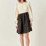 Textured Baby Doll Dress
