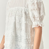 Short Sleeve Lace Babydoll Top
