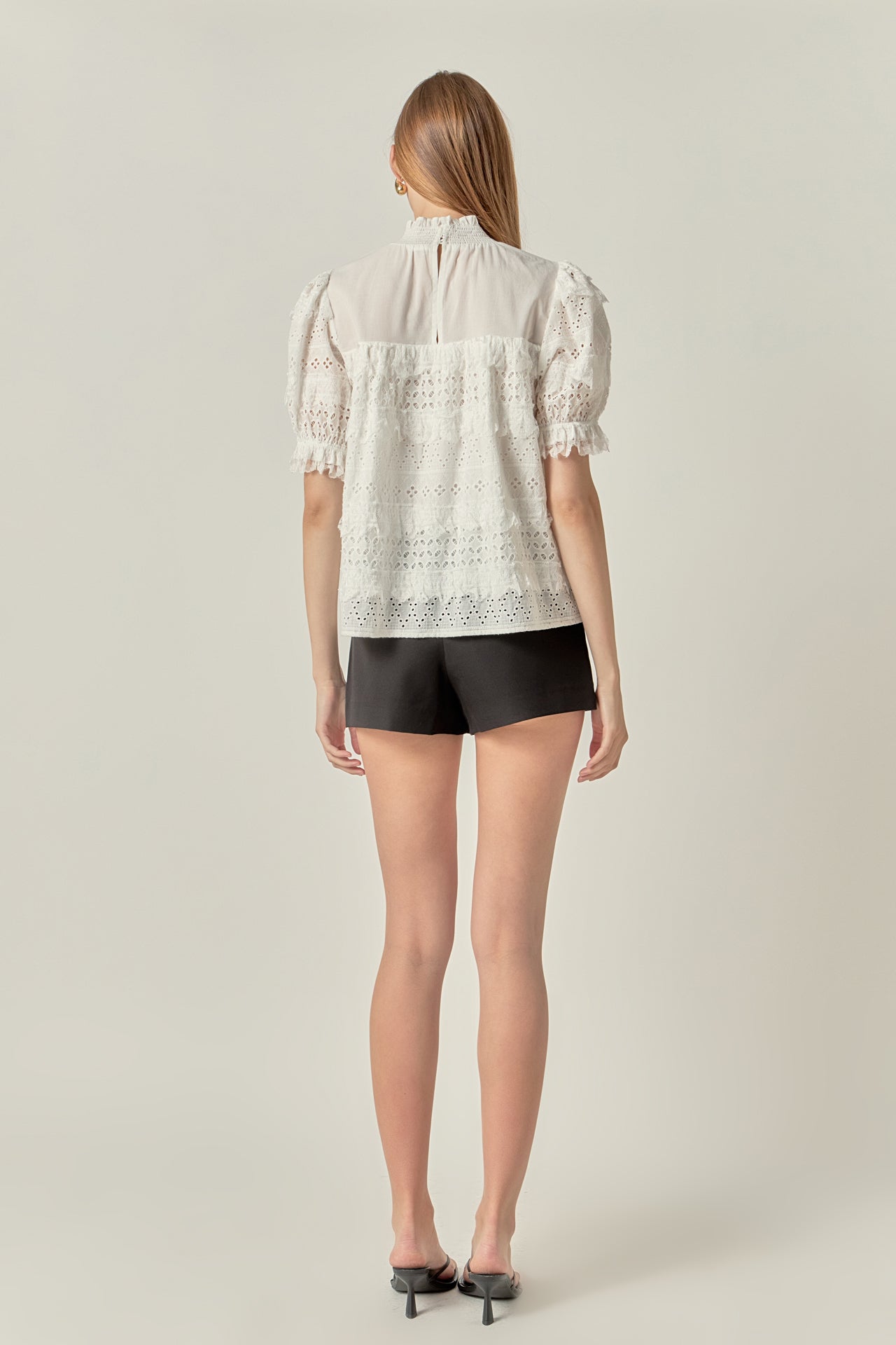 Short Sleeve Lace Babydoll Top – English Factory