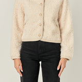 Long Sleeve Boucle Cardigan Jacket