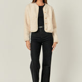 Long Sleeve Boucle Cardigan Jacket