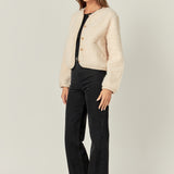 Long Sleeve Boucle Cardigan Jacket