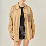 Cotton Twill Shirt Jacket