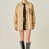 Cotton Twill Shirt Jacket