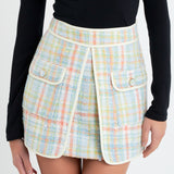 Plaid Boucle Mini Skirt