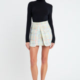 Plaid Boucle Mini Skirt