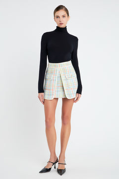 Plaid Boucle Mini Skirt