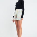 Plaid Boucle Mini Skirt