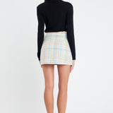 Plaid Boucle Mini Skirt