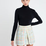 Plaid Boucle Mini Skirt