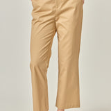 Twill Cropped Flared Hem Pants