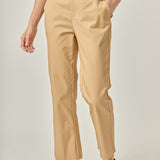 Twill Cropped Flared Hem Pants