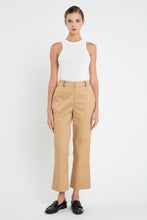 Load image into Gallery viewer, Twill Cropped Flared Hem Pants
