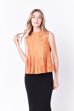 Load image into Gallery viewer, Burnout Pleated sleeveless Top
