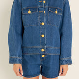 Denim Jacket With Brass Buttons- Sold Out