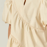 Asymmetric Poplin Tiered Dress