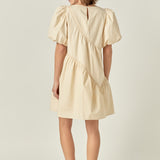 Asymmetric Poplin Tiered Dress