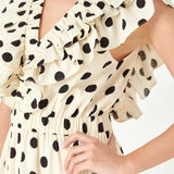 Polka Dot Print Ruffle Detail Maxi Dress