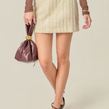 Velvet Embellished Mini Skirt