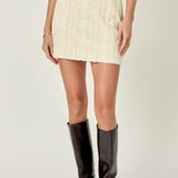 Velvet Embellished Mini Skirt