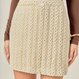 Velvet Embellished Mini Skirt