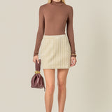 Velvet Embellished Mini Skirt