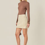 Velvet Embellished Mini Skirt