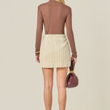 Velvet Embellished Mini Skirt