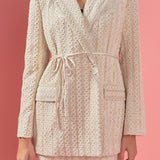 Embellished Velvet Belted Blazer Dress