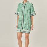 Boucle Mini Shirt Dress With Ric Rac Trim