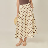 Polka Dot Pleated Midi Skirt