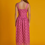Embroidered Lace Sleeveless Midi Dress