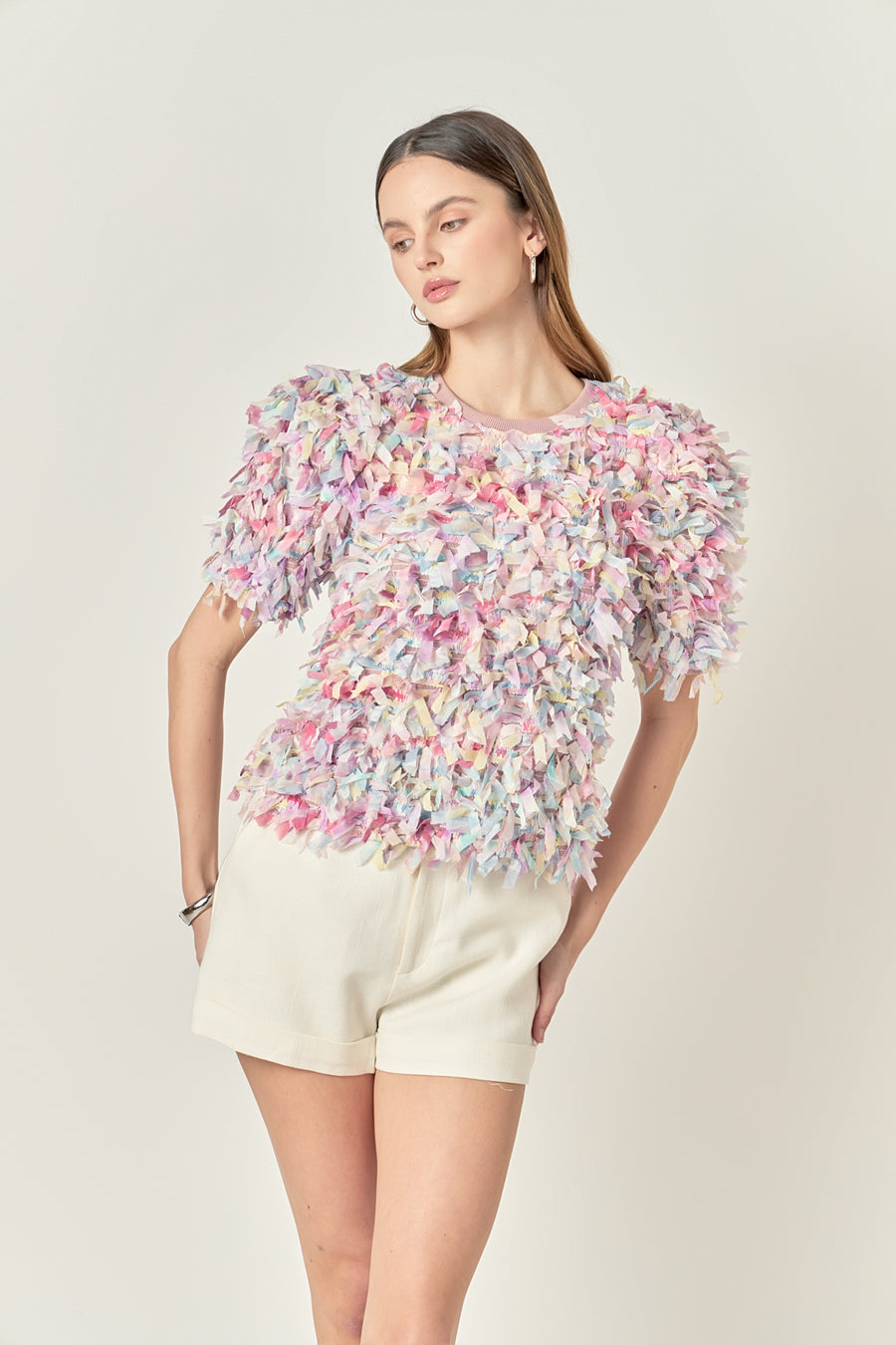 Premium Textured Ribbon Top – English Factory
