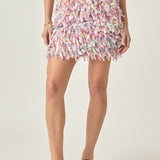 Premium Textured Ribbon High Waisted Mini Skirt