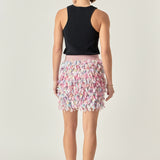 Premium Textured Ribbon High Waisted Mini Skirt