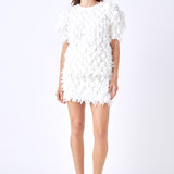 Premium Textured Ribbon High Waisted Mini Skirt