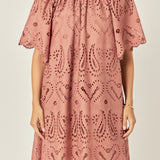 Paisley Embroidered Mini Dress